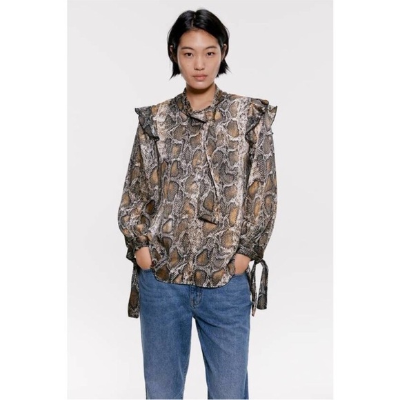 Zara Snake-print Blouse - Picture 1 of 11